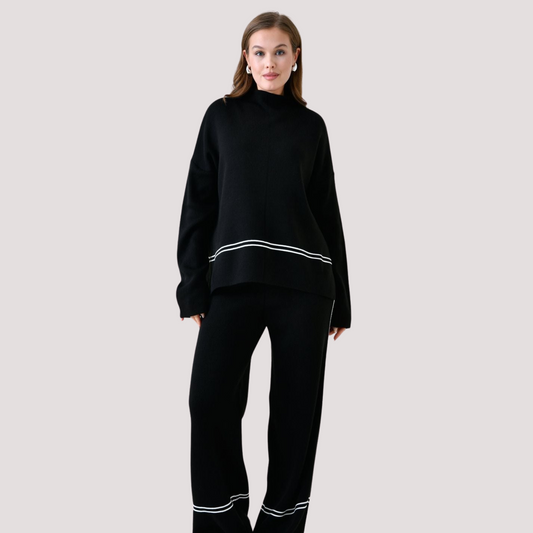 Conjunto de Suéter y Pantalones de Punto para Invierno Mujer